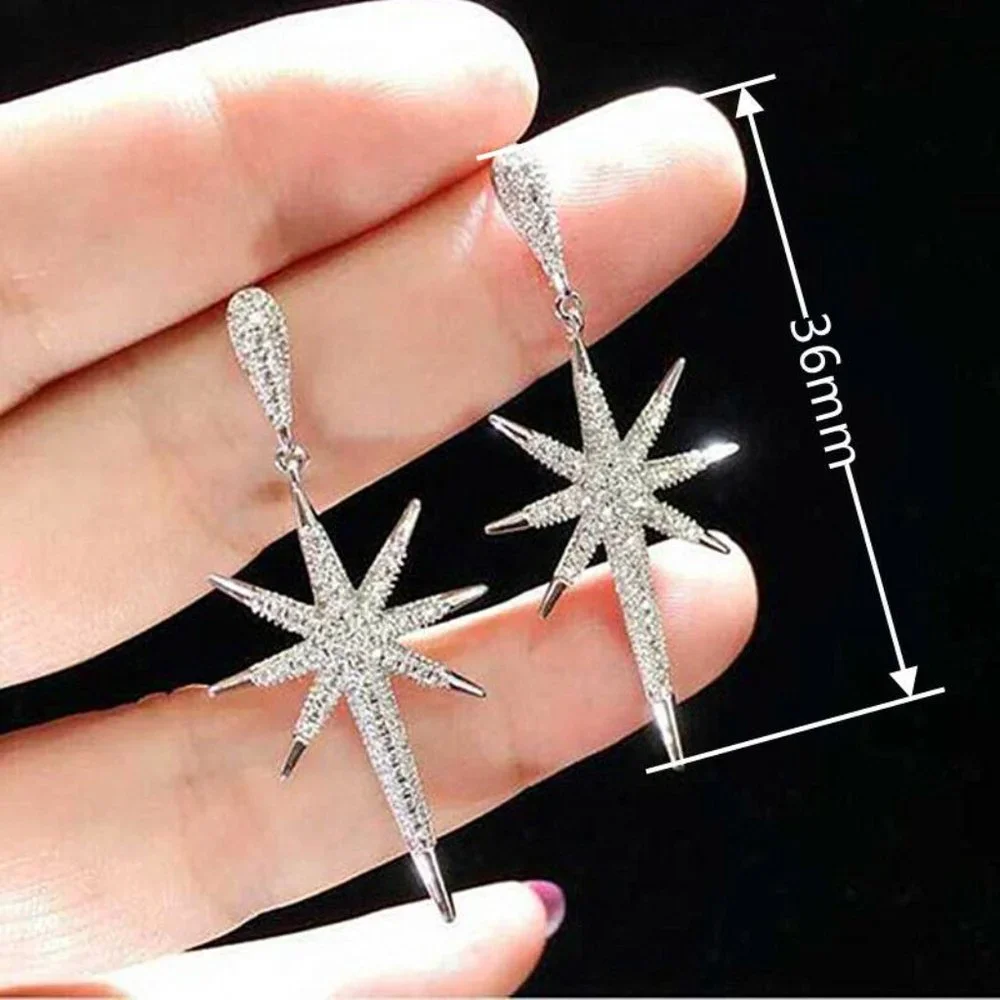 New 925 Sterling Silver White Sapphire Drops